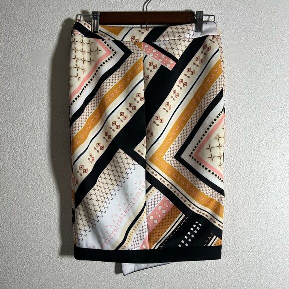 Bar iii geometric lines shapes faux wrap skirt NWT - Picture 2 of 4